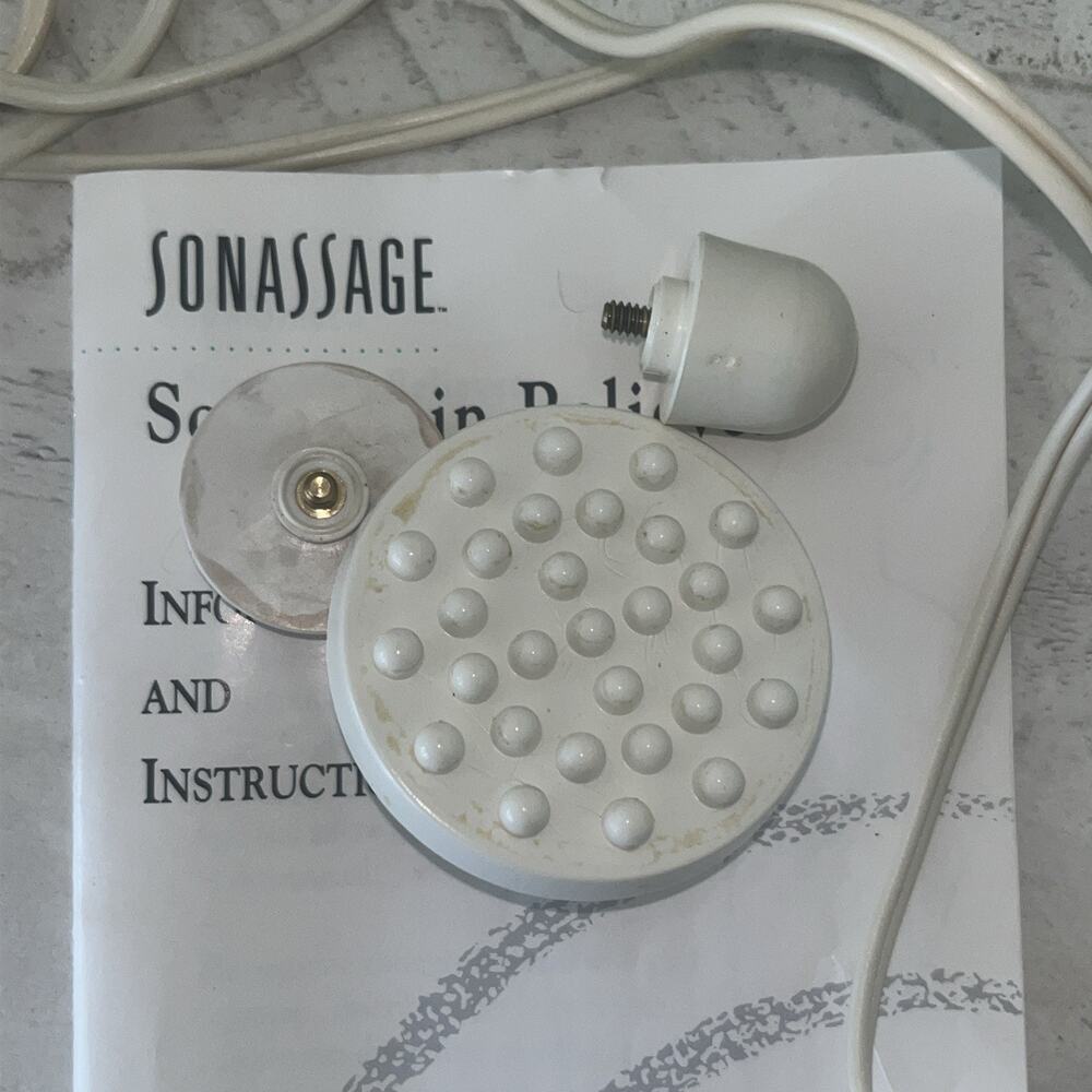 Vintage Sonassage Sonic Pain Reliever Vibrate Handheld Body Massager w/ 3 Heads - Picture 6 of 8